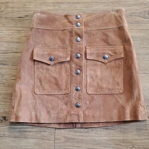 Blank NYC Suede/Leather Mini Skirt,24